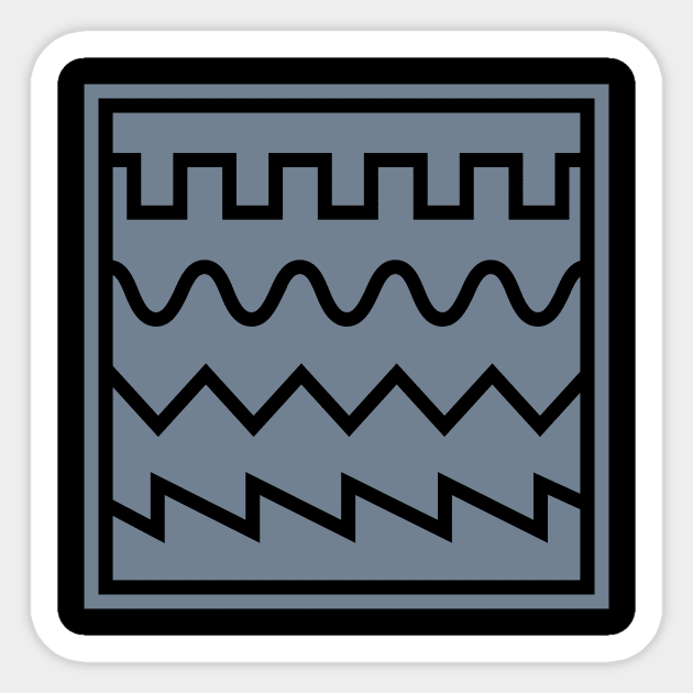 Synthesizer Waveforms Grey Sticker by Atomic Malibu